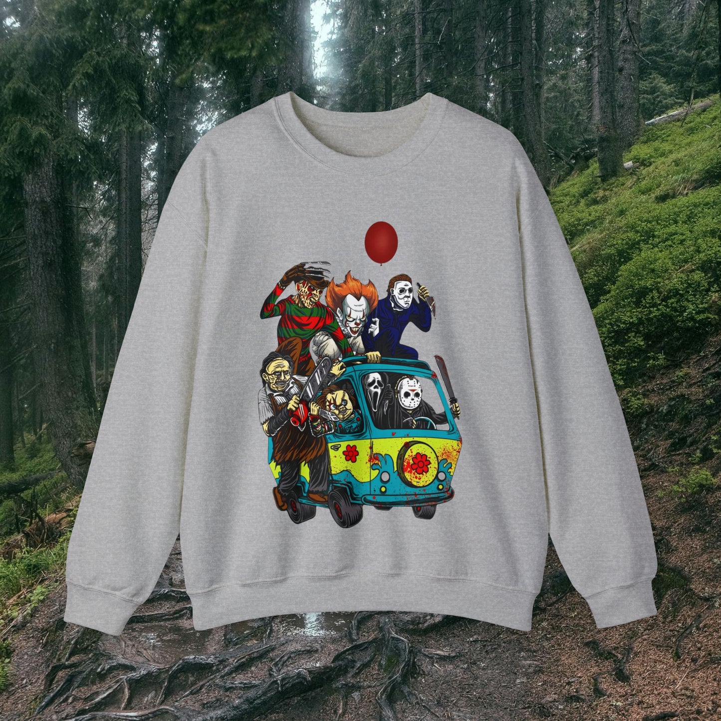 Mystery Machine Horror Friends Halloween Unisex Heavy Blend™ Crewneck Sweatshirt