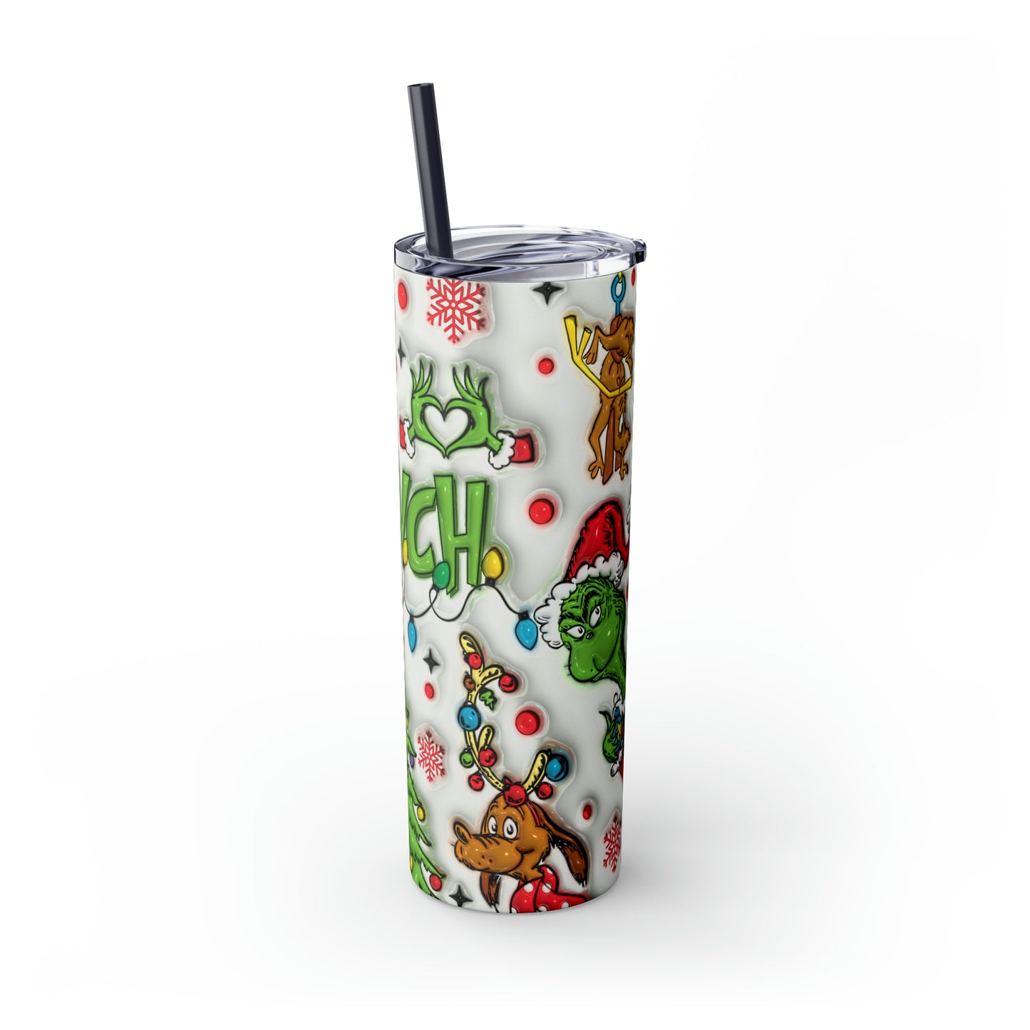 The Grinch Christmas Skinny Tumbler with Straw, 20oz