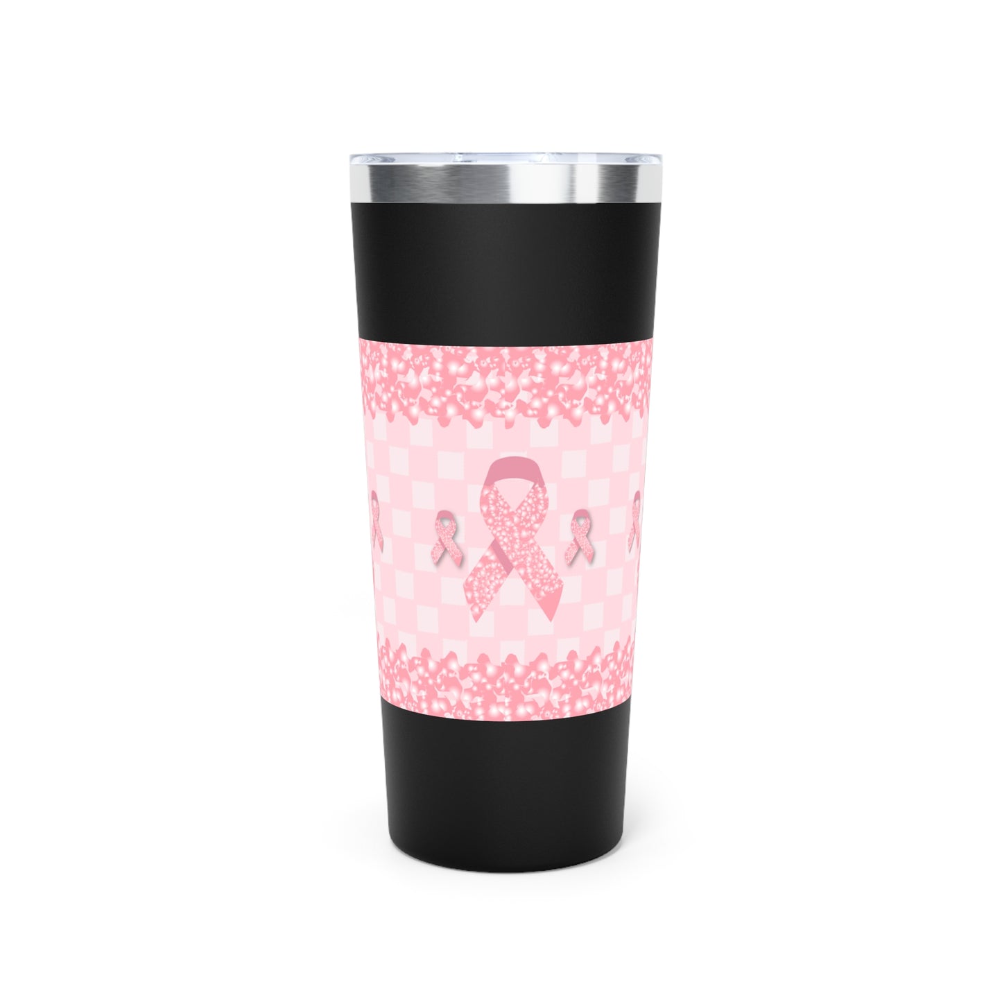 Think Pink Breast Cancer Awareness Pink Ribbon Copper Vacuum Insulated Tumbler, 22oz