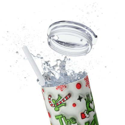 The Grinch Christmas Skinny Tumbler with Straw, 20oz