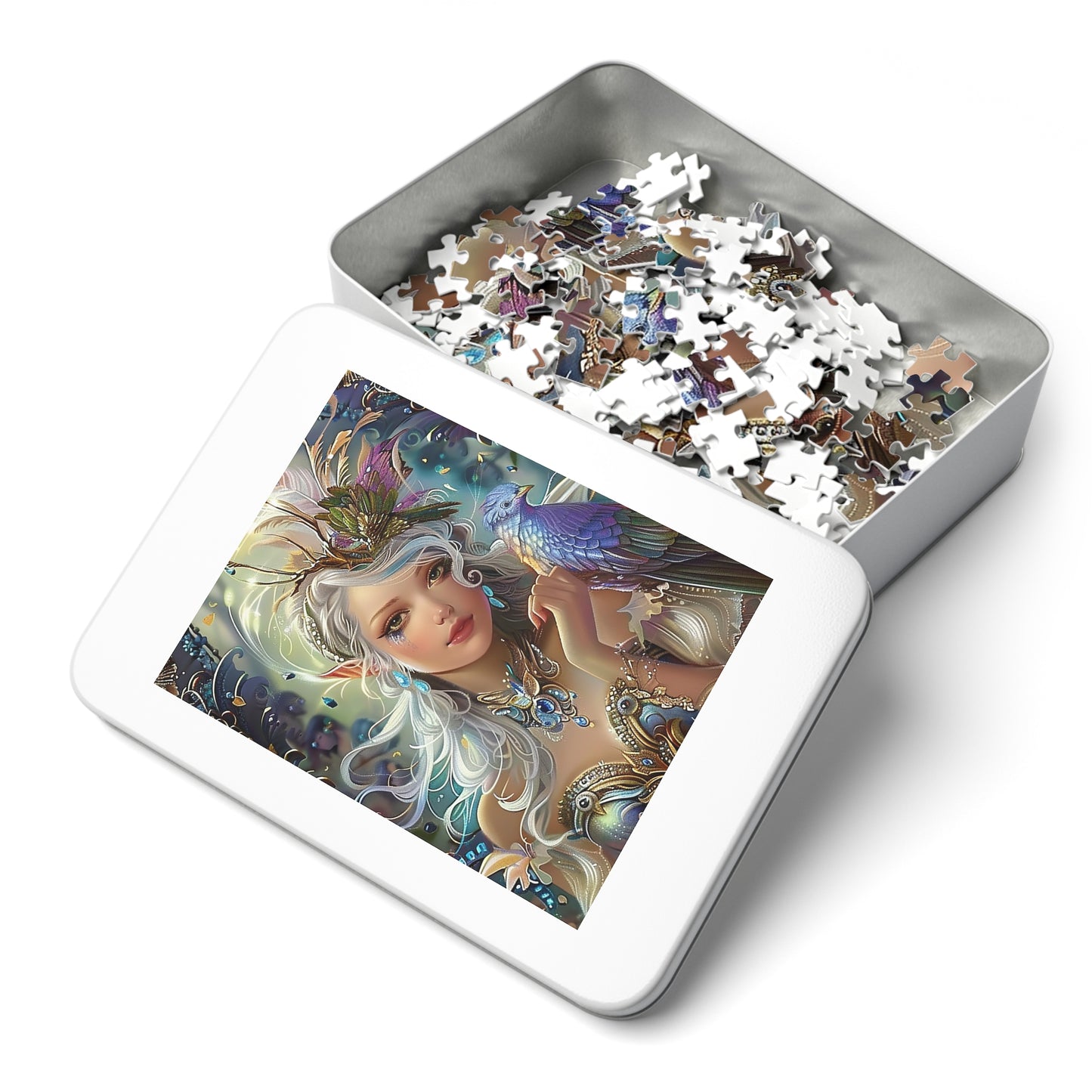 Mystical Fairy with Bird Jigsaw Puzzle (30, 110, 252, 500,1000-Piece)