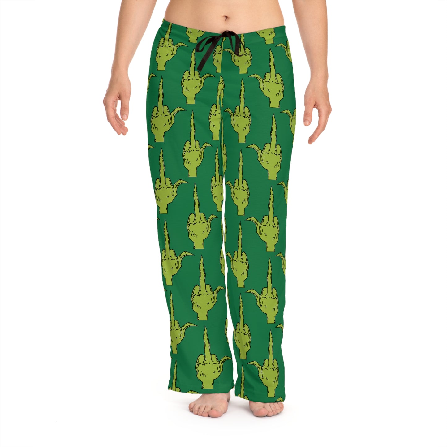 Grinch Middle Finger Women's Pajama Pants - Comfy Sleepwear for Relaxation