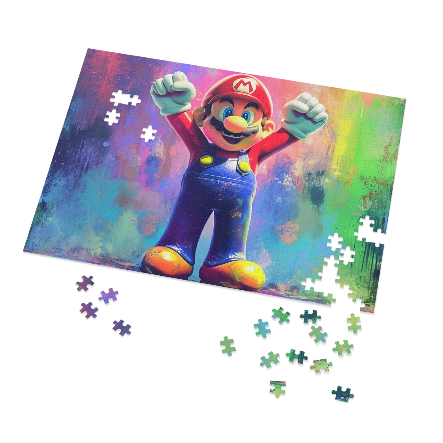 Watercolor Mario Jigsaw Puzzle (30, 110, 252, 500,1000-Piece)