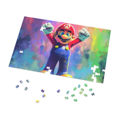 Watercolor Mario Jigsaw Puzzle (30, 110, 252, 500,1000-Piece)