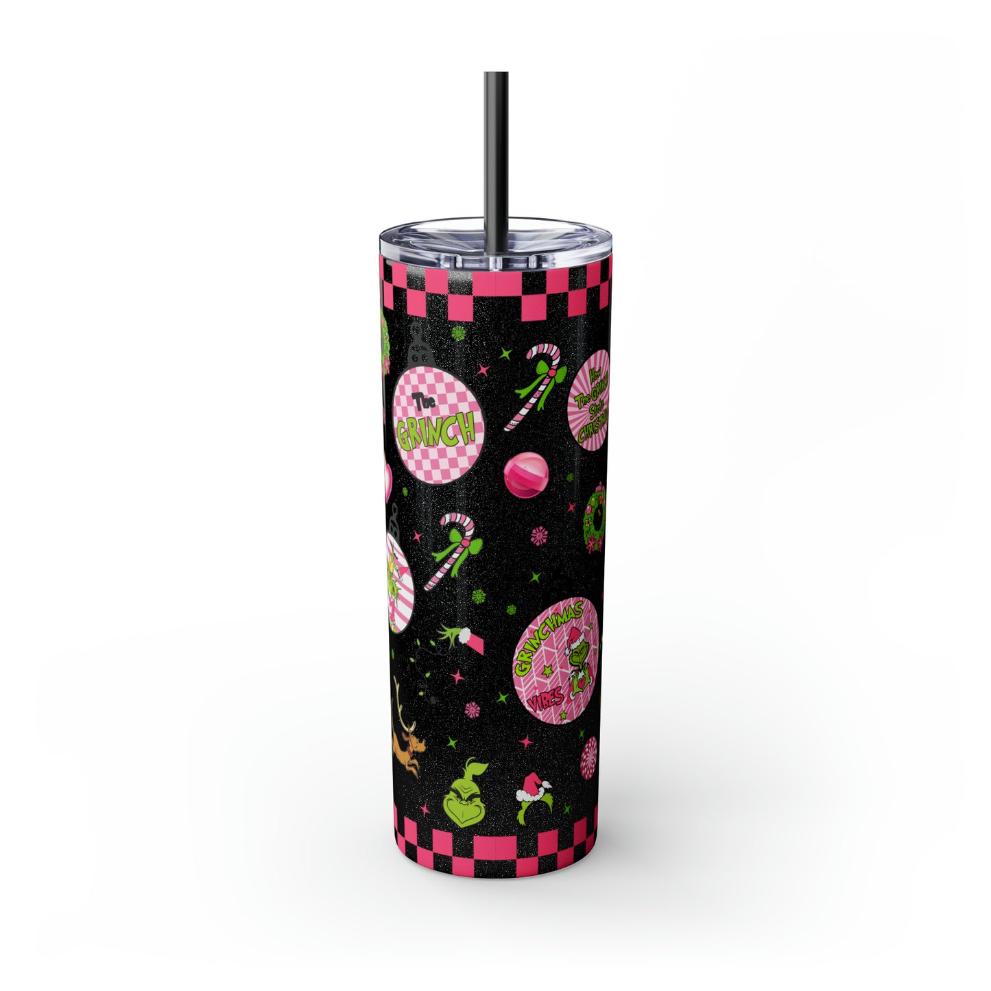 In My Grinch Mama Era  Skinny Tumbler with Straw, 20oz