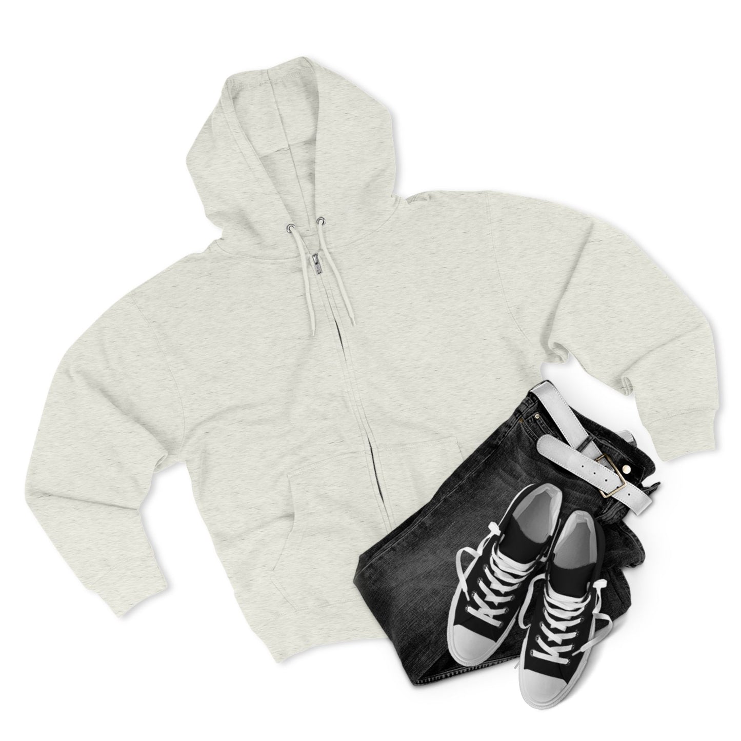 Scary Skull Back Printed Premium Full Zip Hoodie