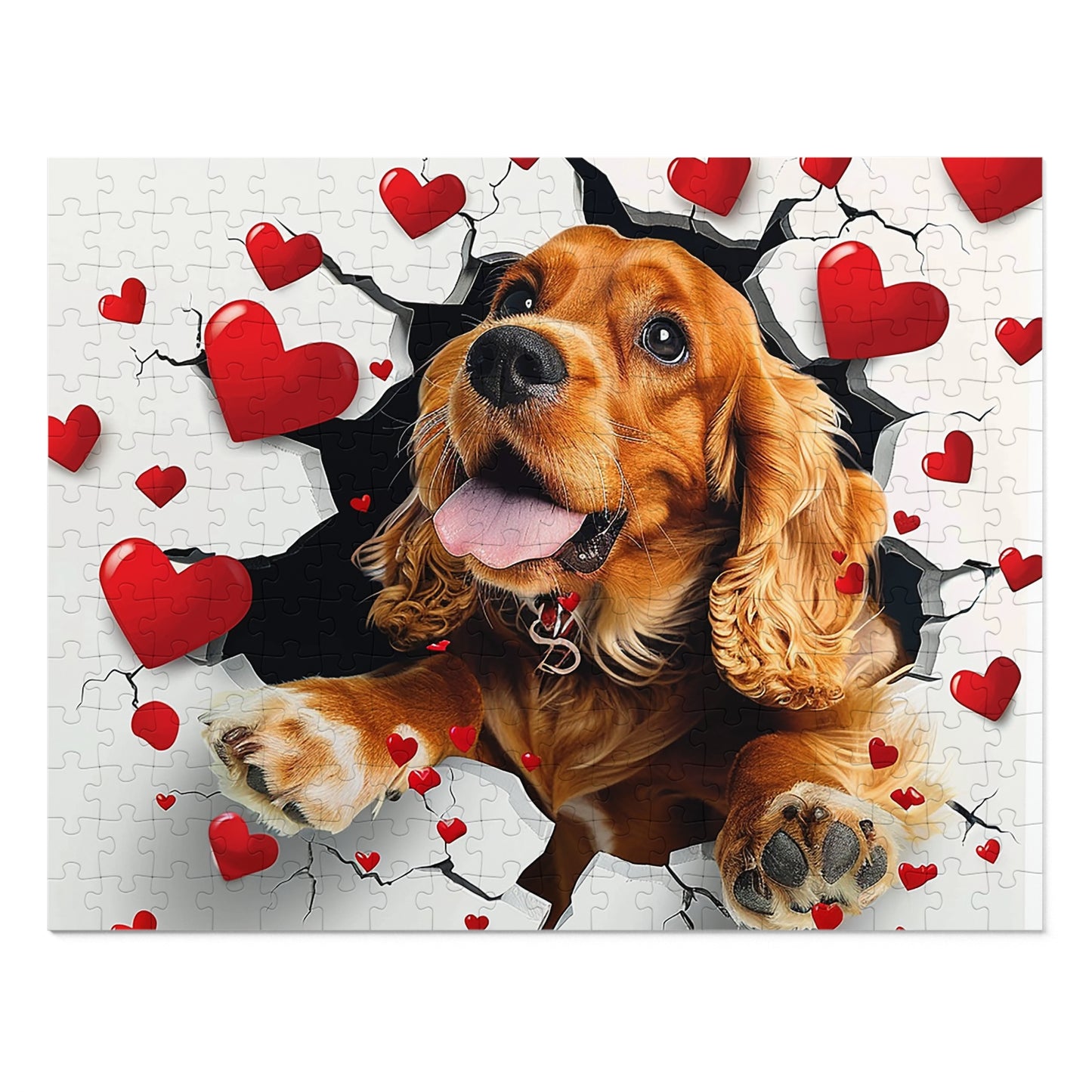 Valentine's Breakout Cocker Spaniel Jigsaw Puzzle (30, 110, 252, 500,1000-Piece)