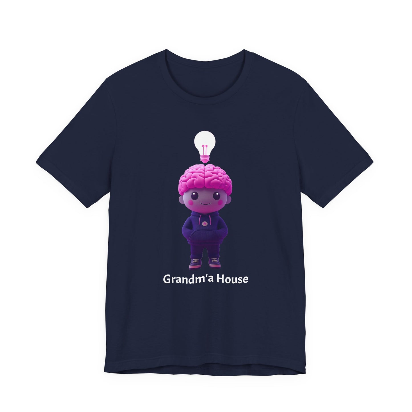 Grandma's House Brain with Light Bulb Design - Unisex Jersey Tee