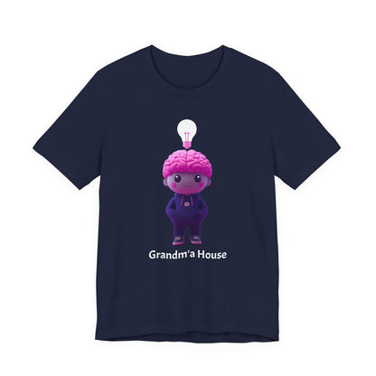 Grandma's House Brain with Light Bulb Design - Unisex Jersey Tee