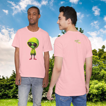 Hip Hop Alien with Grandma's Crew Personalized on Back   Unisex Jersey Short Sleeve Tee