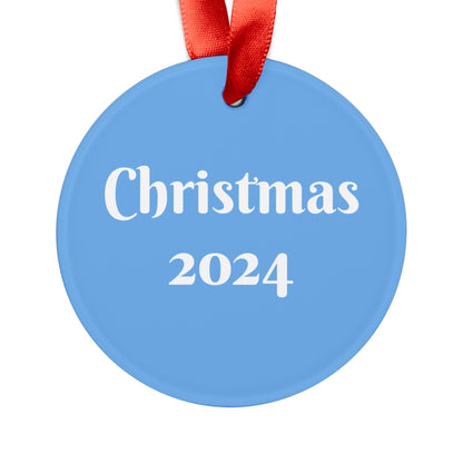 2024 Christmas Snowman Acrylic Ornament with Ribbon