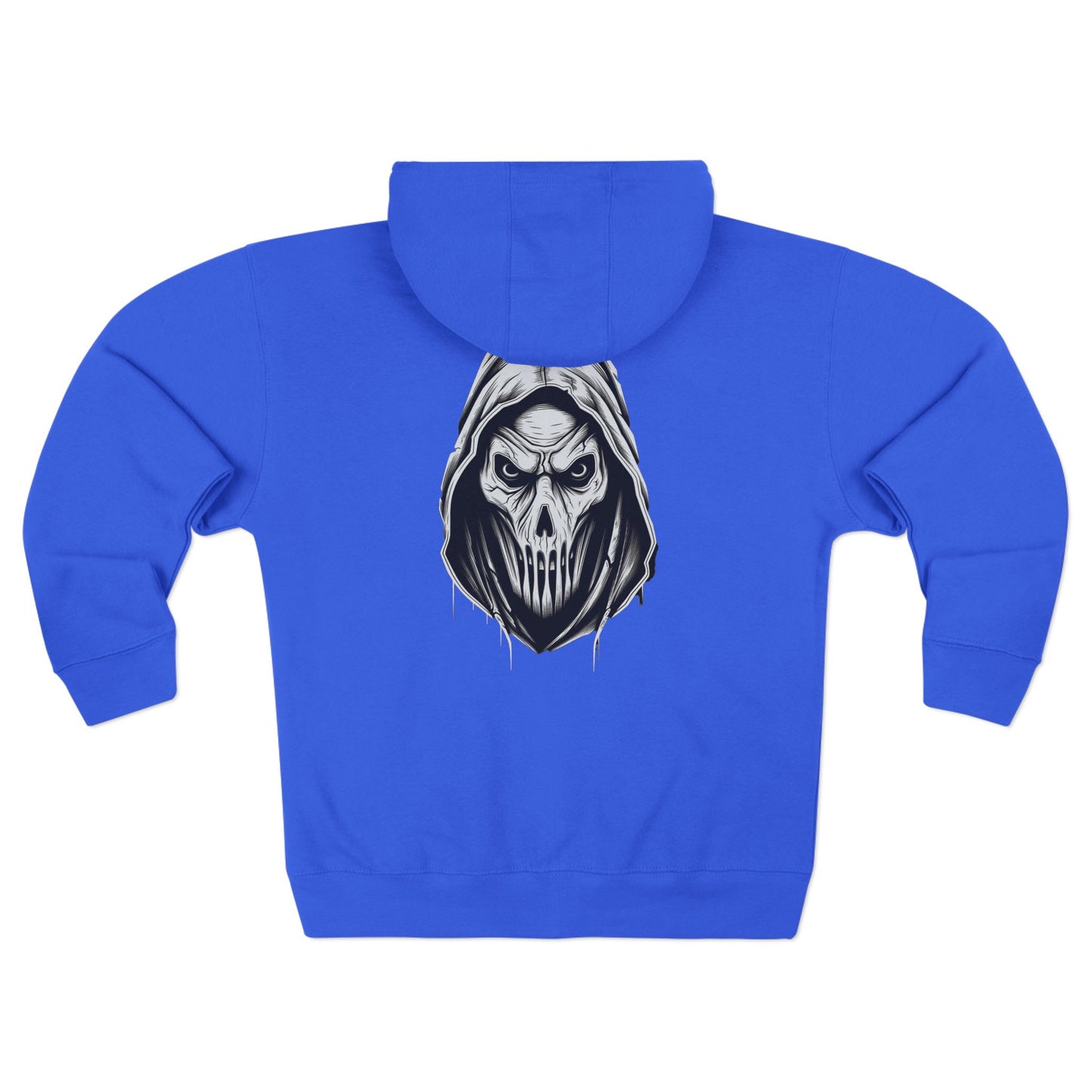 Scary Skull Back Printed Premium Full Zip Hoodie