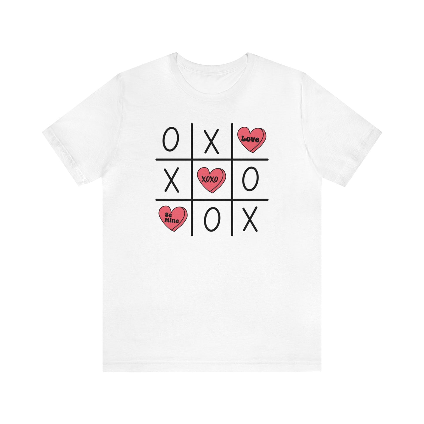 Valentine Tic Tac Toe  Unisex Jersey Short Sleeve Tee