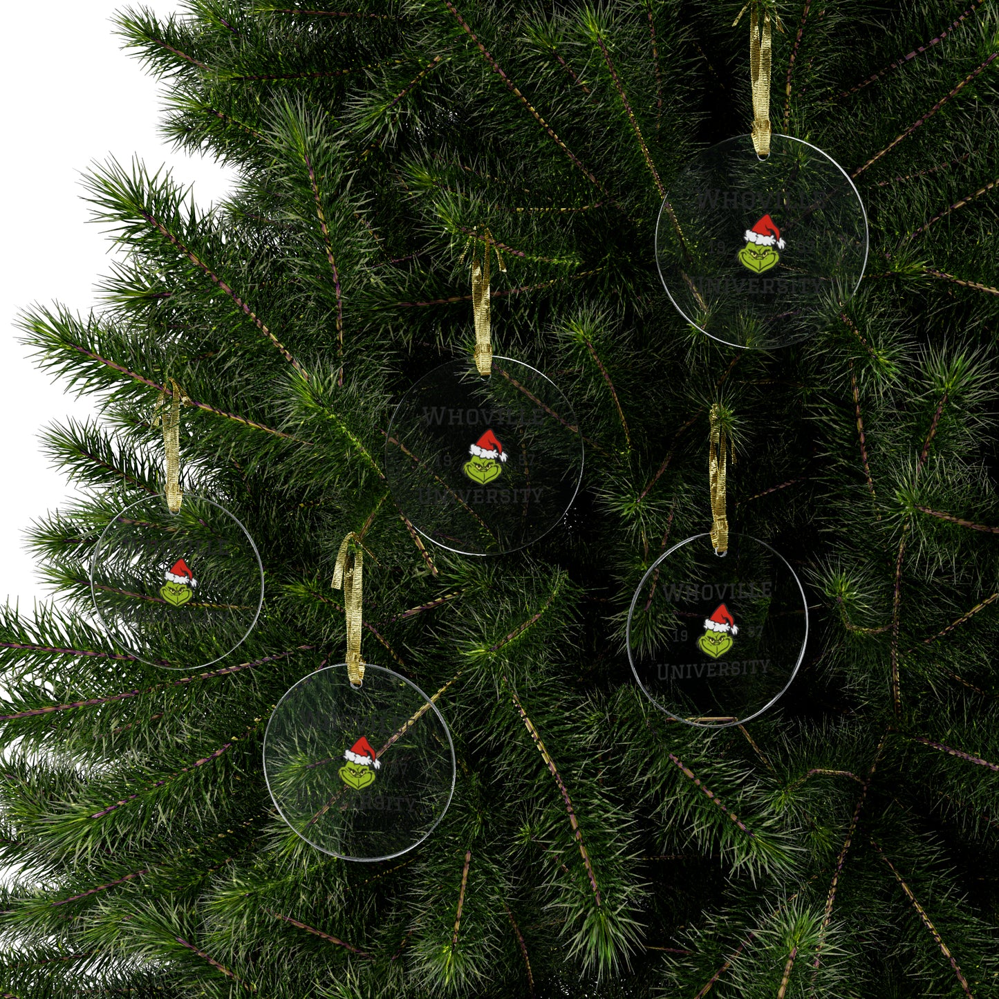 Whoville University!  Grinch Acrylic Ornaments