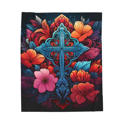 The Cross Velveteen Plush Blanket