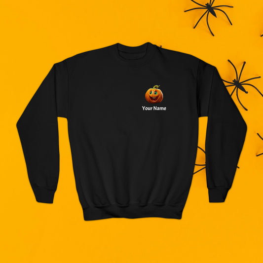 PERSONALIZED Double Sided Print, Halloween Sweatshirt for Kids, Halloween Sweatshirt, Funny Halloween, Youth Crewneck Sweatshirt