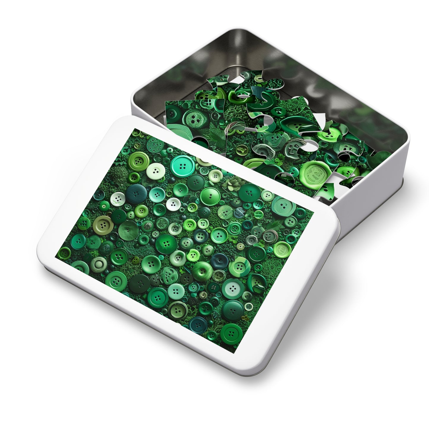 Green Buttons Laying in the Grass Jigsaw Puzzle (30, 110, 252, 500,1000-Piece)