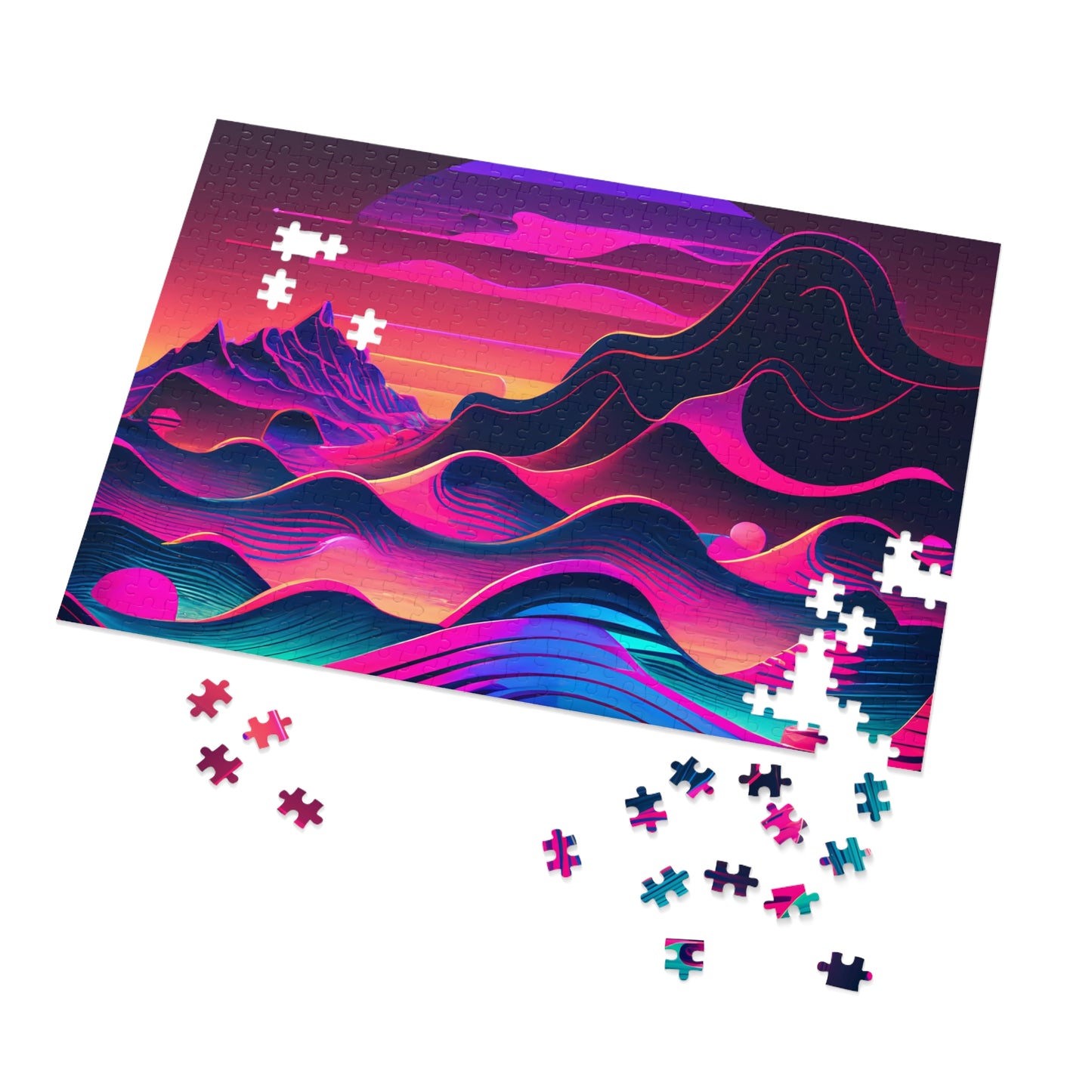 Magical Neon Mountains   Jigsaw Puzzle (30, 110, 252, 500,1000-Piece)