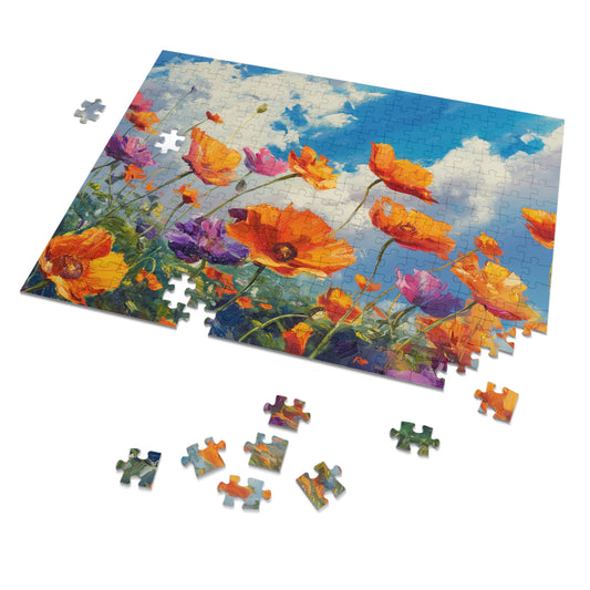 Field of California Poppies  Jigsaw Puzzle (30, 110, 252, 500,1000-Piece)