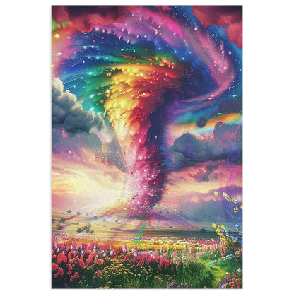 Rainbow Colored Tornado  Jigsaw Puzzle (30, 110, 252, 500,1000-Piece)