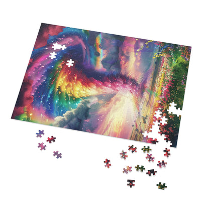 Rainbow Colored Tornado  Jigsaw Puzzle (30, 110, 252, 500,1000-Piece)