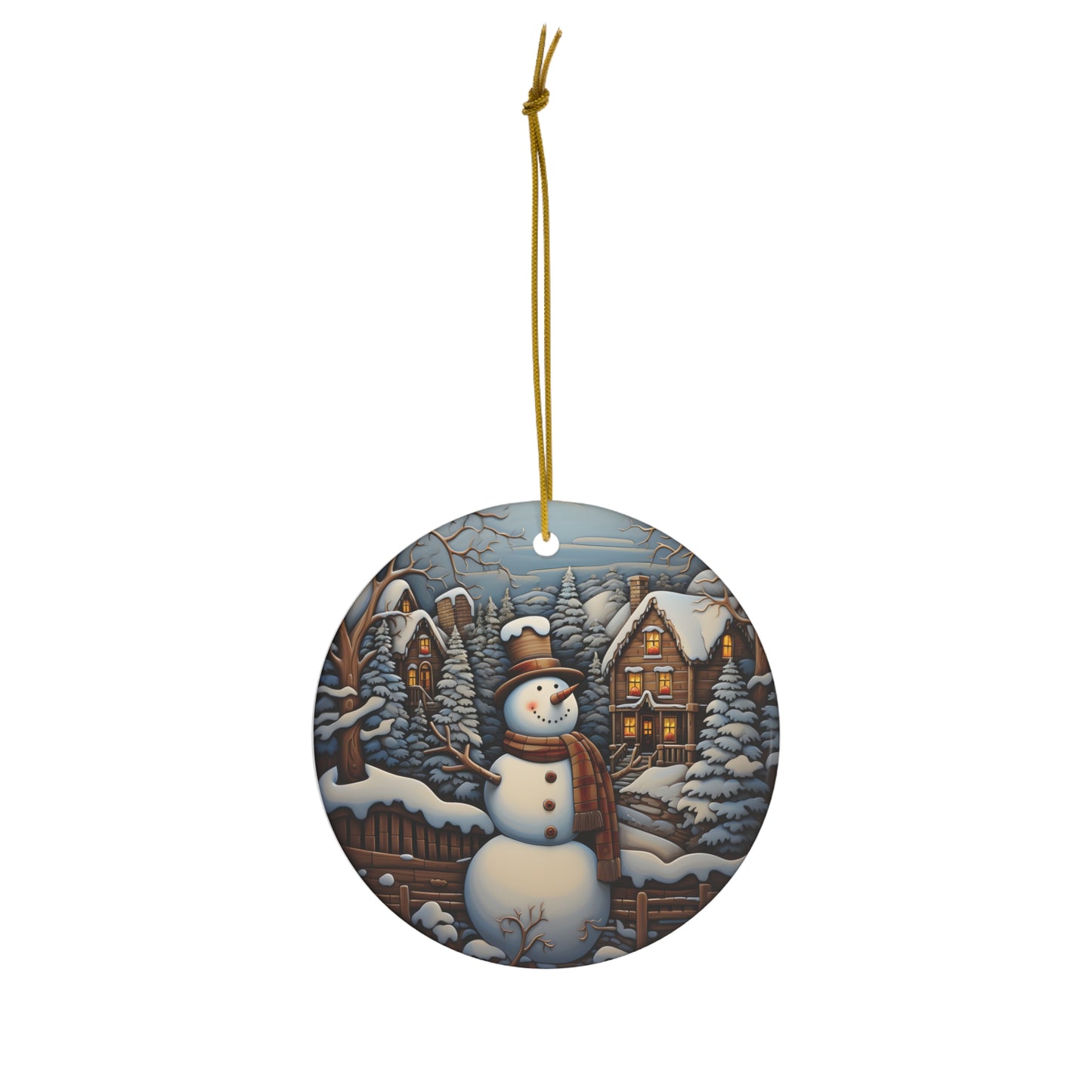 2024 Christmas Snowman Ceramic Ornament