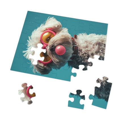 Maltese with Pink Sunglasses  Jigsaw Puzzle (30, 110, 252, 500,1000-Piece)