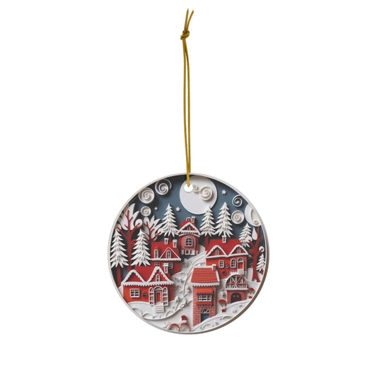 2024 Christmas Village Ceramic Ornament