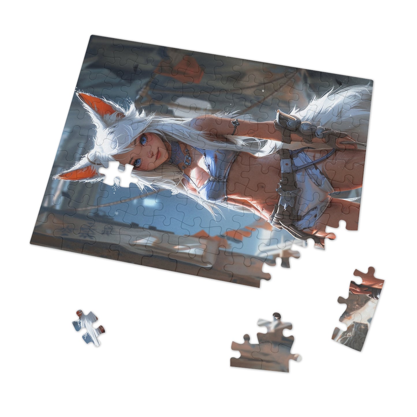 Anime Female Fox Warrior  Jigsaw Puzzle (30, 110, 252, 500,1000-Piece)