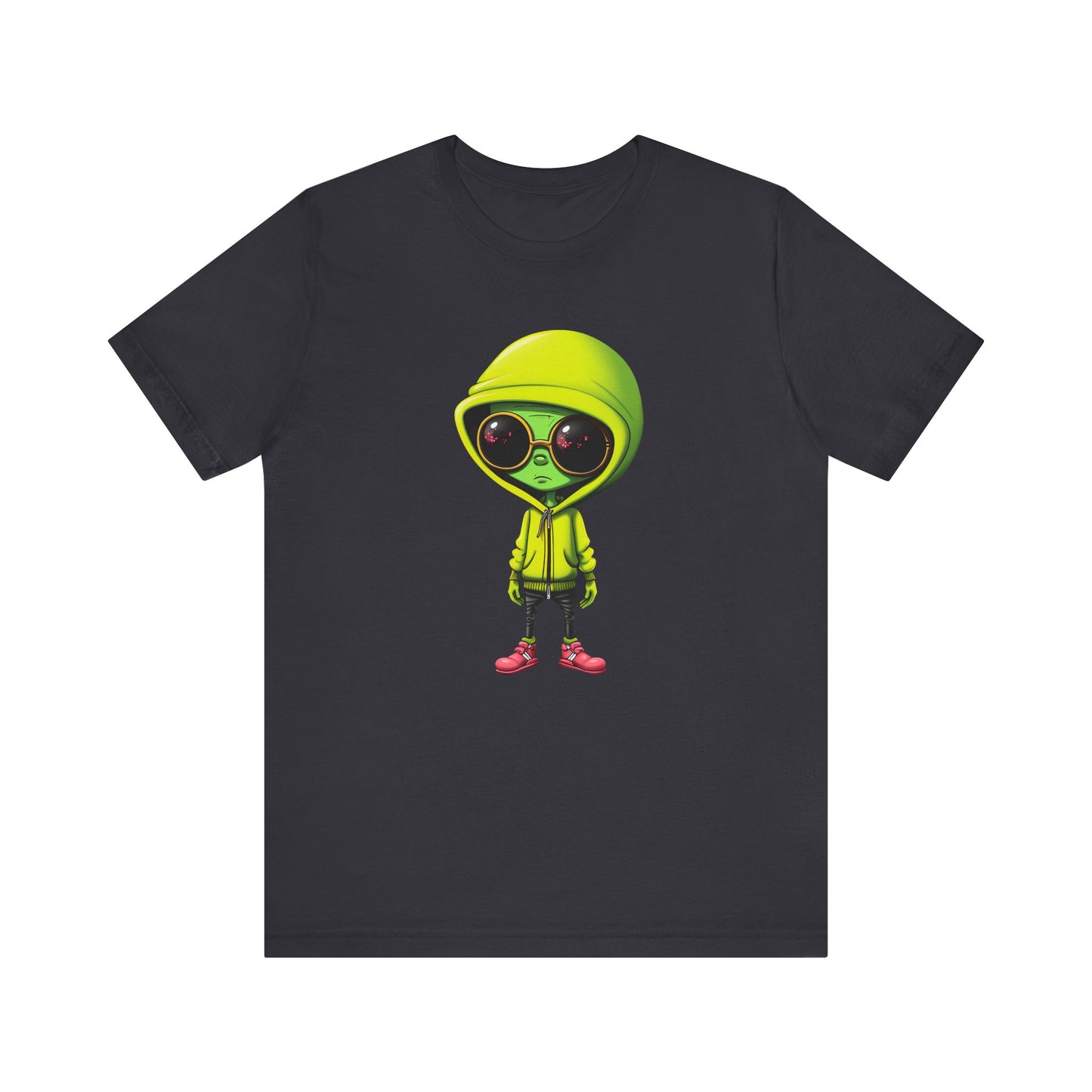Hip Hop Alien with Grandma's Crew Personalized on Back   Unisex Jersey Short Sleeve Tee