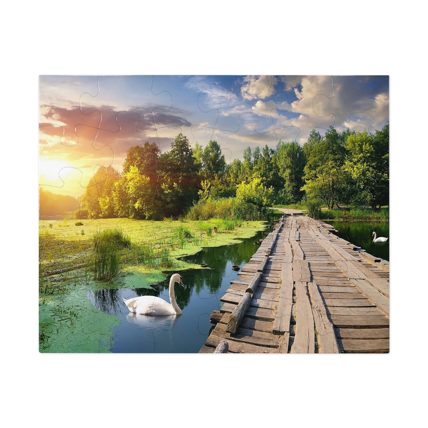 Sunset on Swan Lake  Jigsaw Puzzle (30, 110, 252, 500,1000-Piece)