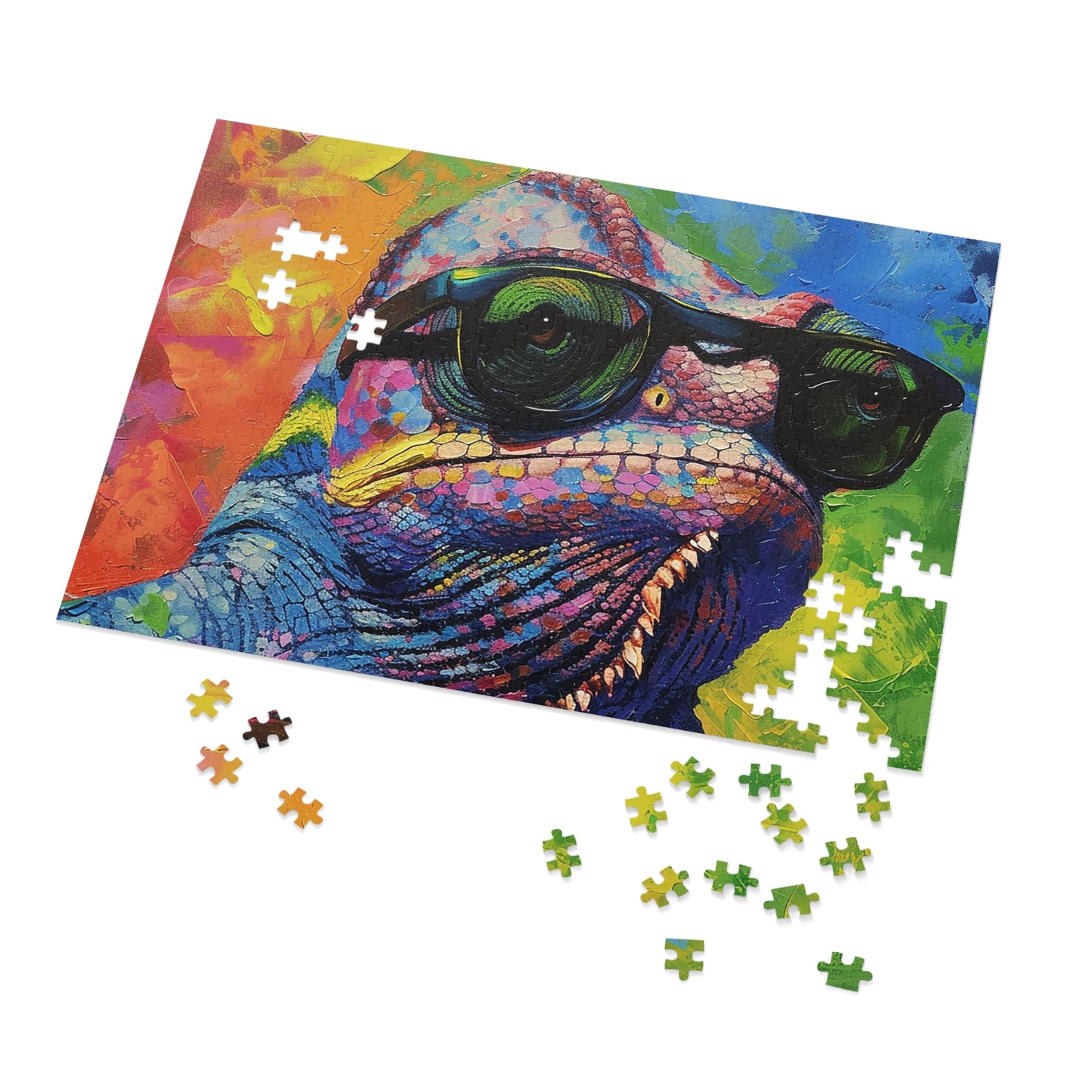 Cool Colorful Chameleon Jigsaw Puzzle (30, 110, 252, 500,1000-Piece)