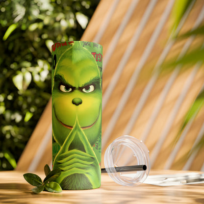 Mr. Grinch  Skinny Tumbler with Straw, 20oz