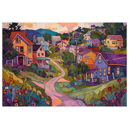 Whimsical Village  Jigsaw Puzzle (30, 110, 252, 500,1000-Piece)