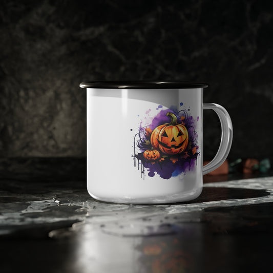 Halloween Pumpkin Enamel Camp Cup