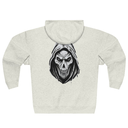 Scary Skull Back Printed Premium Full Zip Hoodie