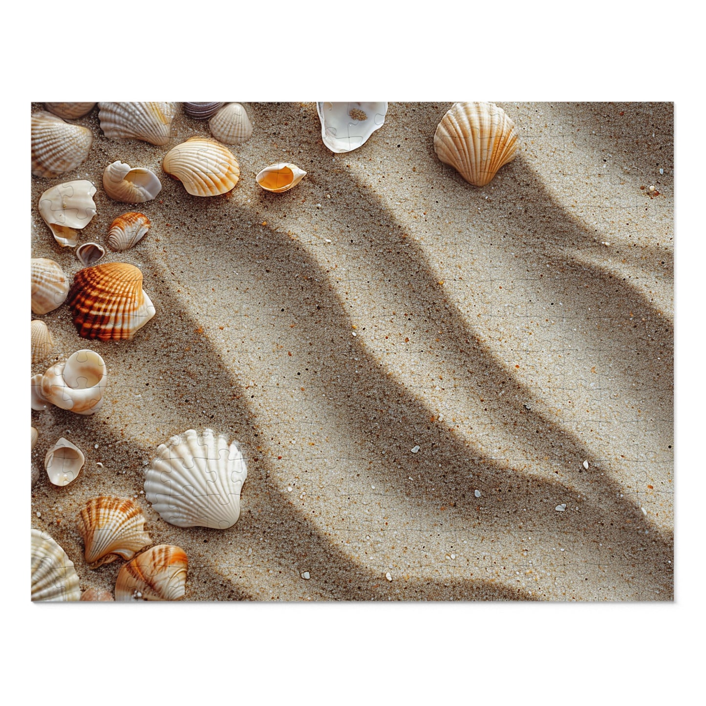 Sandy Beach Sea Shells  Jigsaw Puzzle (30, 110, 252, 500,1000-Piece)