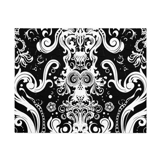Fancy Black and White Design  Jigsaw Puzzle (30, 110, 252, 500,1000-Piece)
