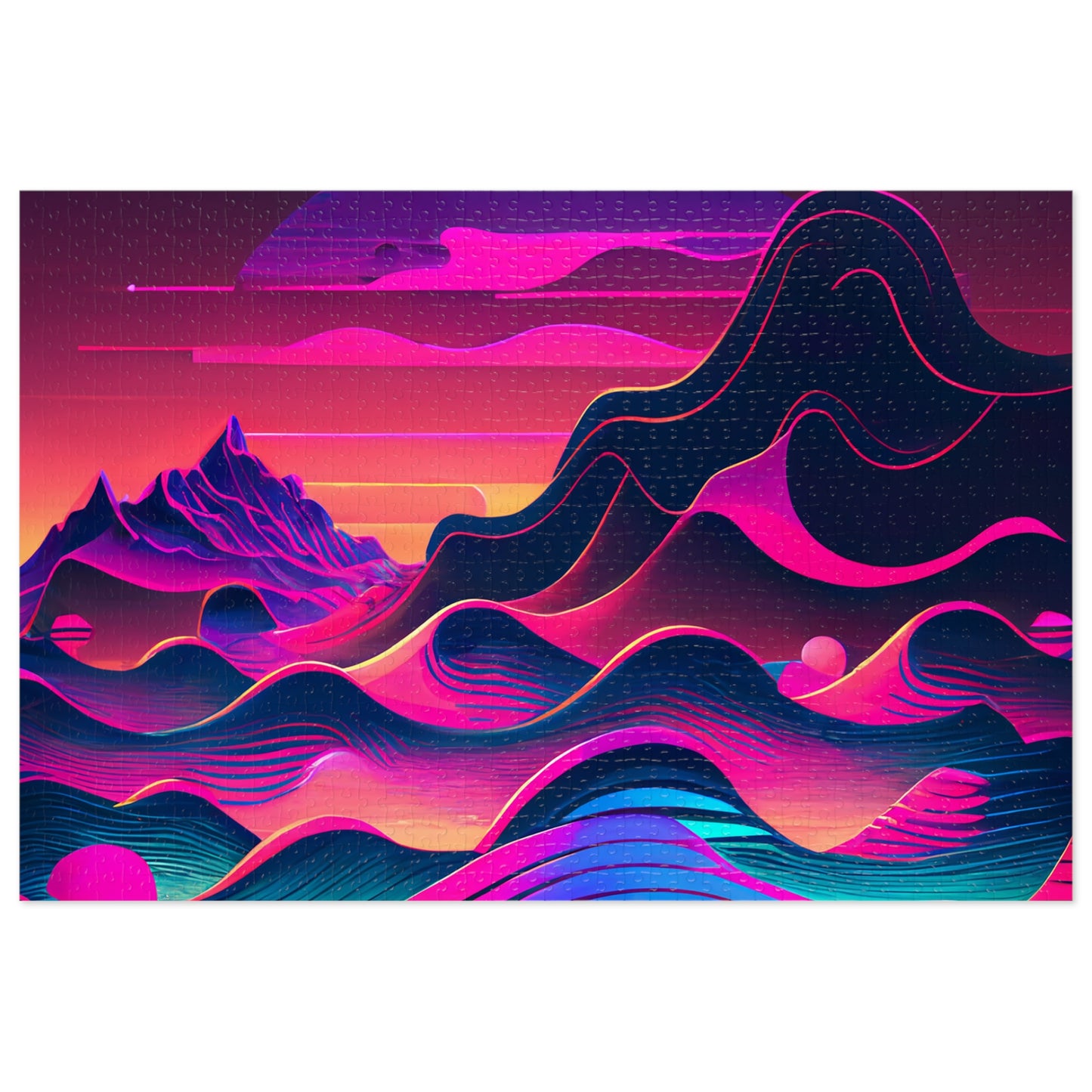 Magical Neon Mountains   Jigsaw Puzzle (30, 110, 252, 500,1000-Piece)