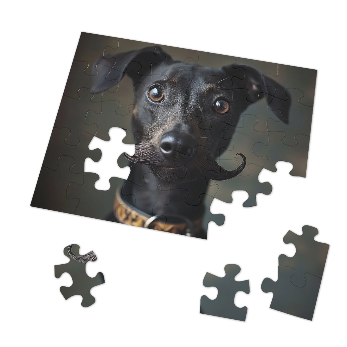 The Handlebar Moustache Dog Jigsaw Puzzle (30, 110, 252, 500,1000-Piece)