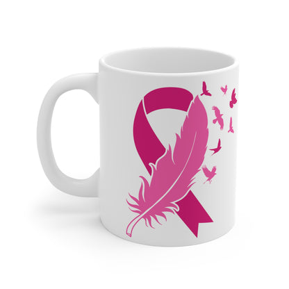 Breast Cancer Awareness Motivational Pink Ribbon Ceramic Mugs (11oz\15oz\20oz)