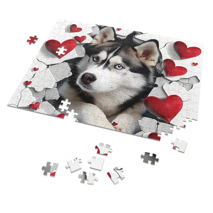 Valentine's Breakout Husky Jigsaw Puzzle (30, 110, 252, 500,1000-Piece)