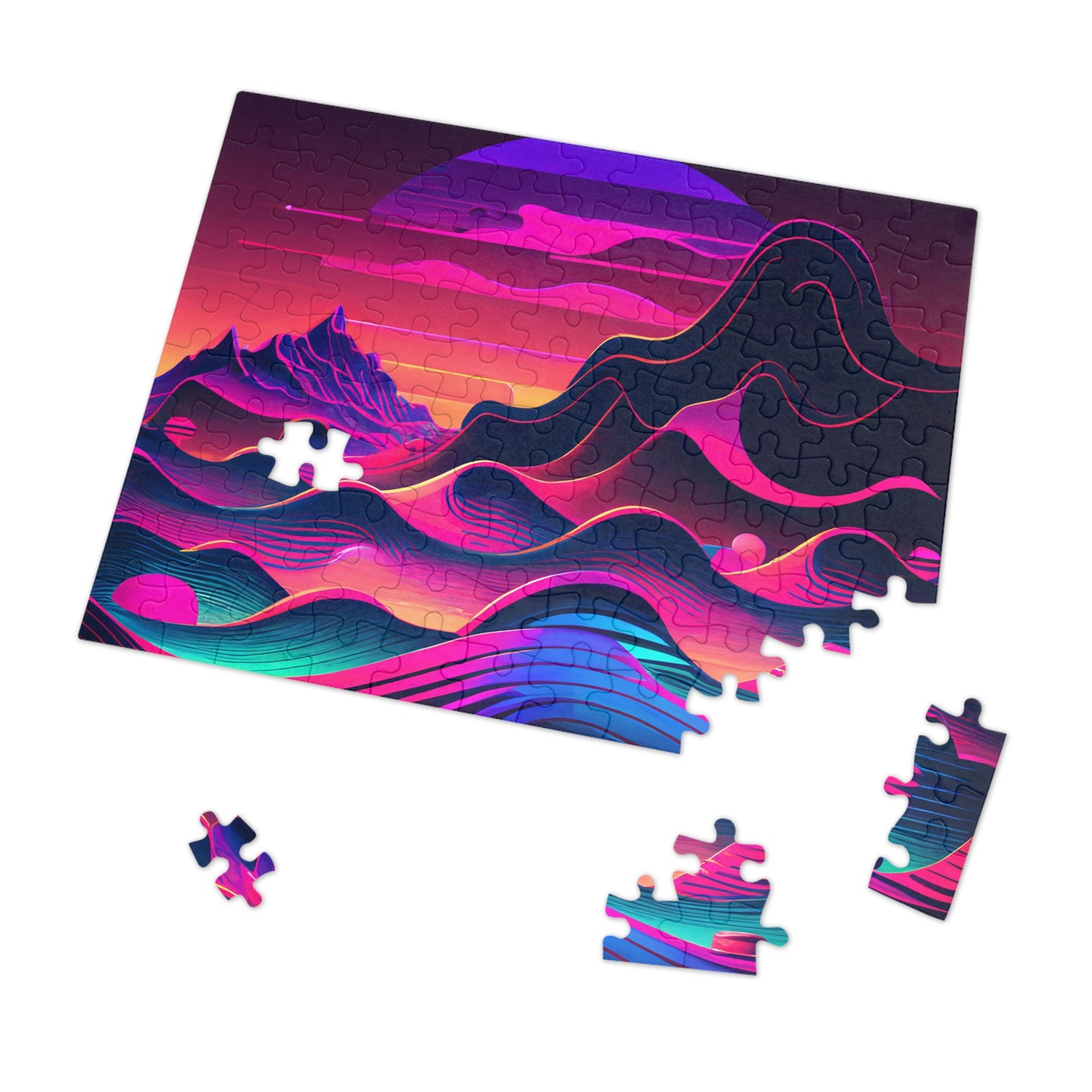 Magical Neon Mountains   Jigsaw Puzzle (30, 110, 252, 500,1000-Piece)