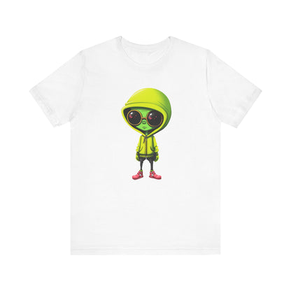 Hip Hop Alien with Grandma's Crew Personalized on Back   Unisex Jersey Short Sleeve Tee