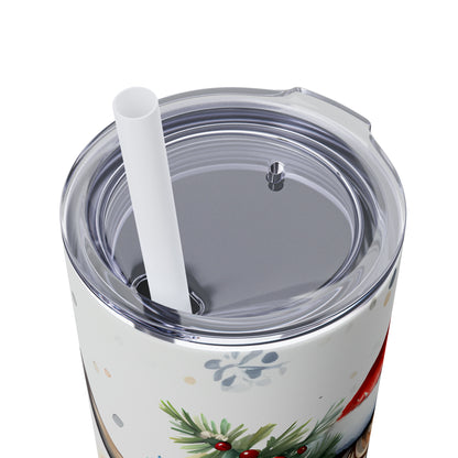 Christmas Cow  Skinny Tumbler with Straw, 20oz