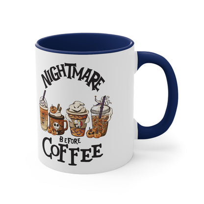 Nightmare Before Coffee Color Accent Coffee Mug, Coffee Lovers Coffee Cup