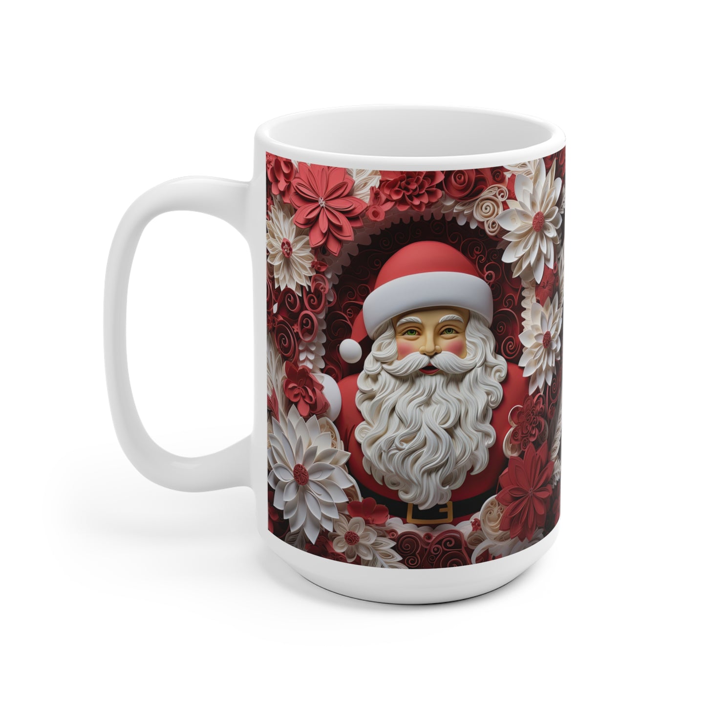 Santa Christmas Coffee Cup, Ceramic Christmas Coffee Mug