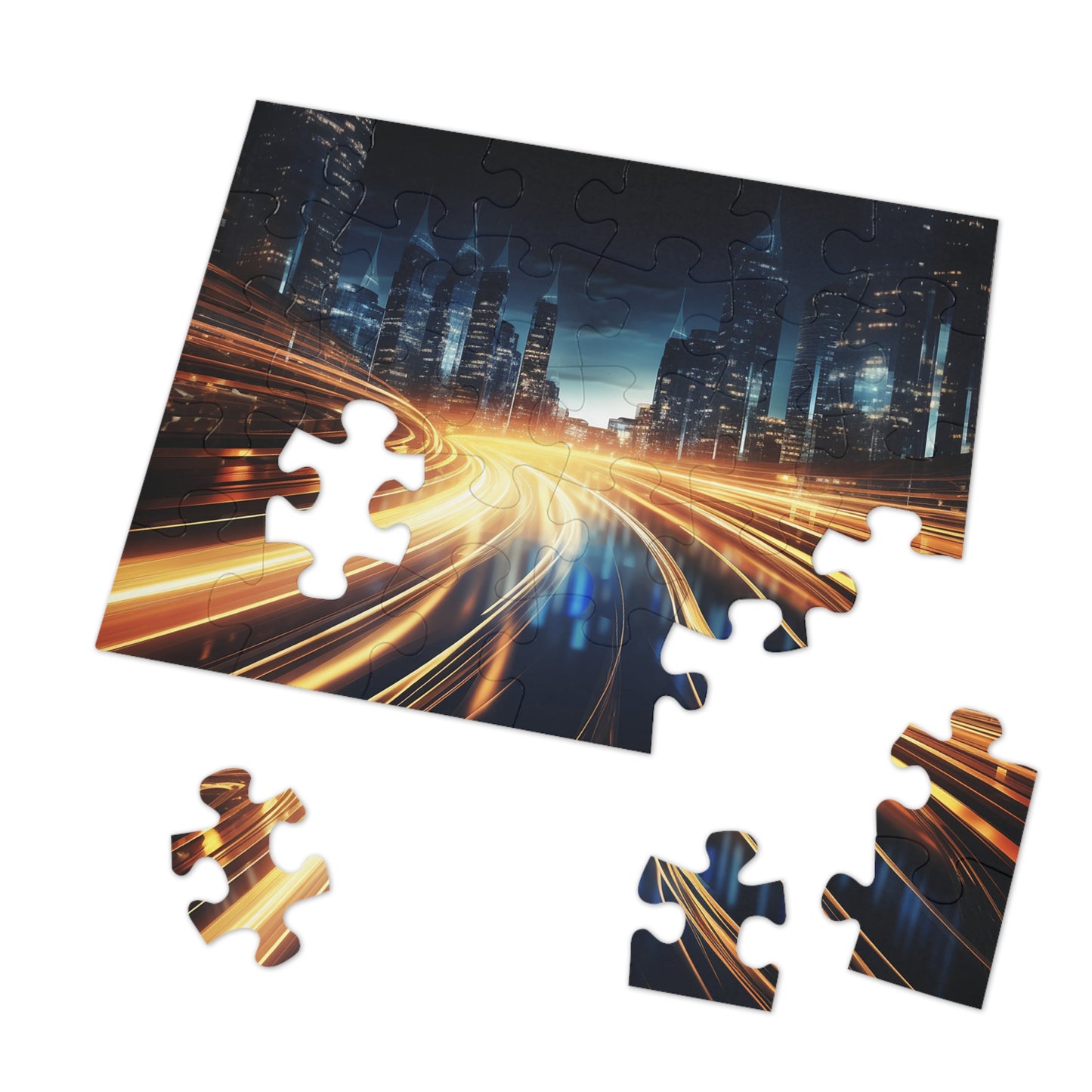 City Night Traffic Jigsaw Puzzle (30, 110, 252, 500,1000-Piece)