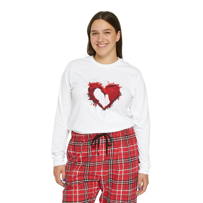 Paint Poured Heart  Women's Long Sleeve Pajama Set