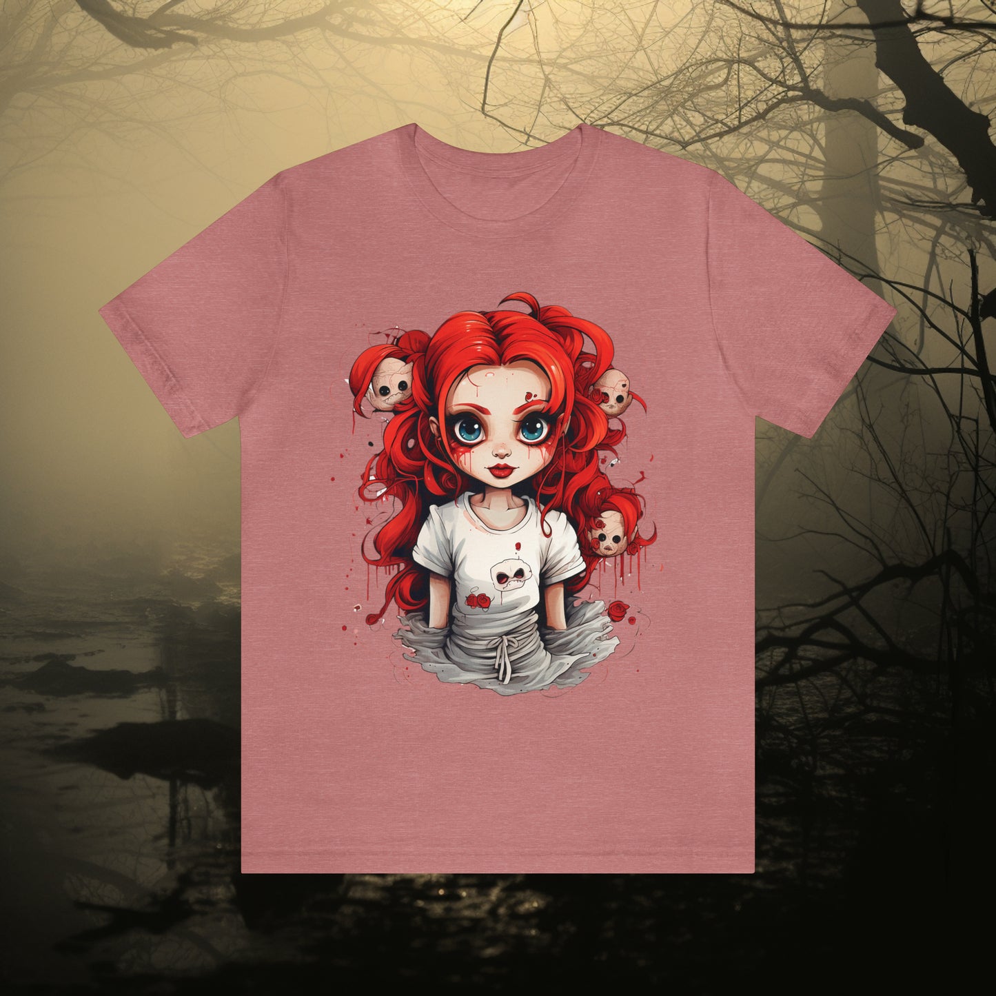 Creepy Doll Halloween Unisex Jersey Short Sleeve Tee